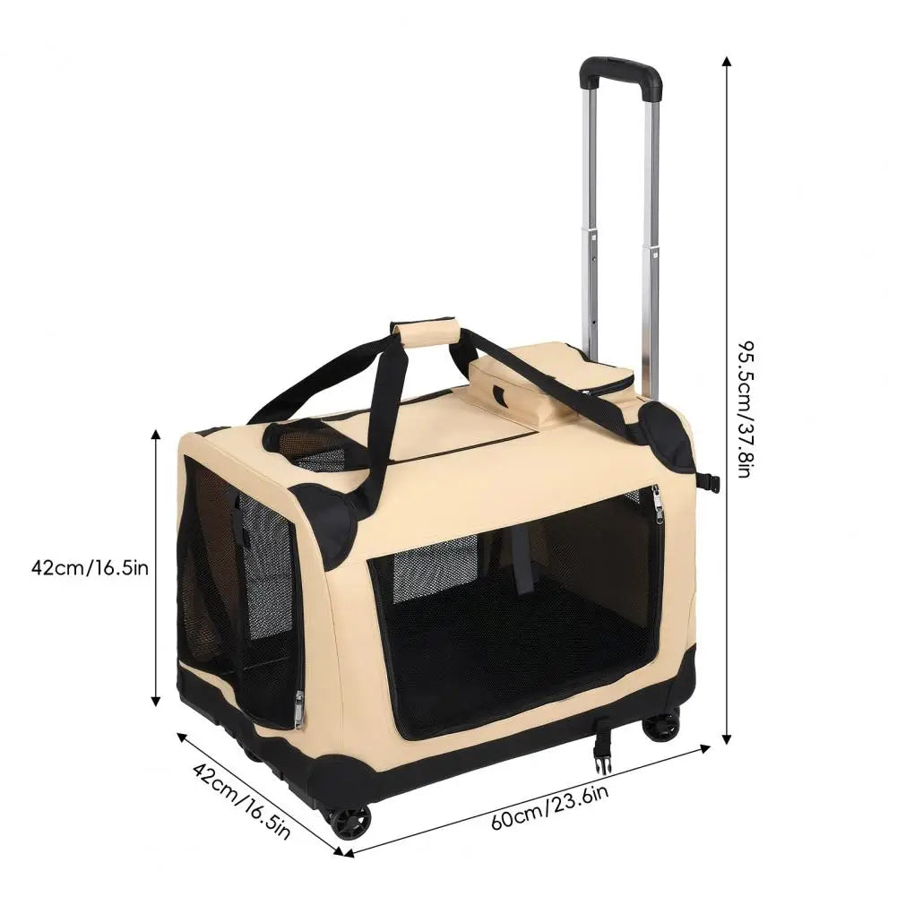 Rolling Cat Carrier With Wheels For Comfortable Pet Travel