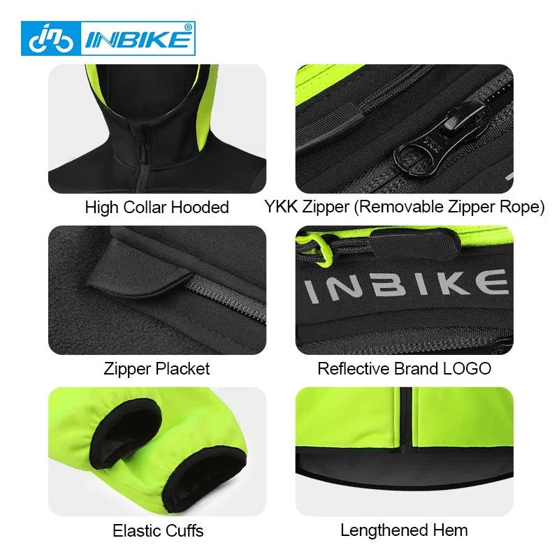 INBIKE Mens Waterproof Windproof Thermal Fleece Cycling Jacket