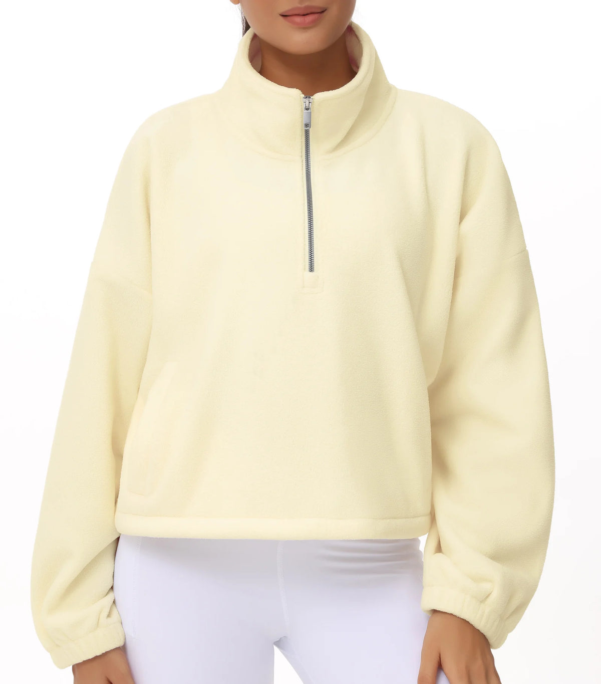 THE GYM PEOPLE Women's Half Zip Fleece Sweatshirt With Pockets