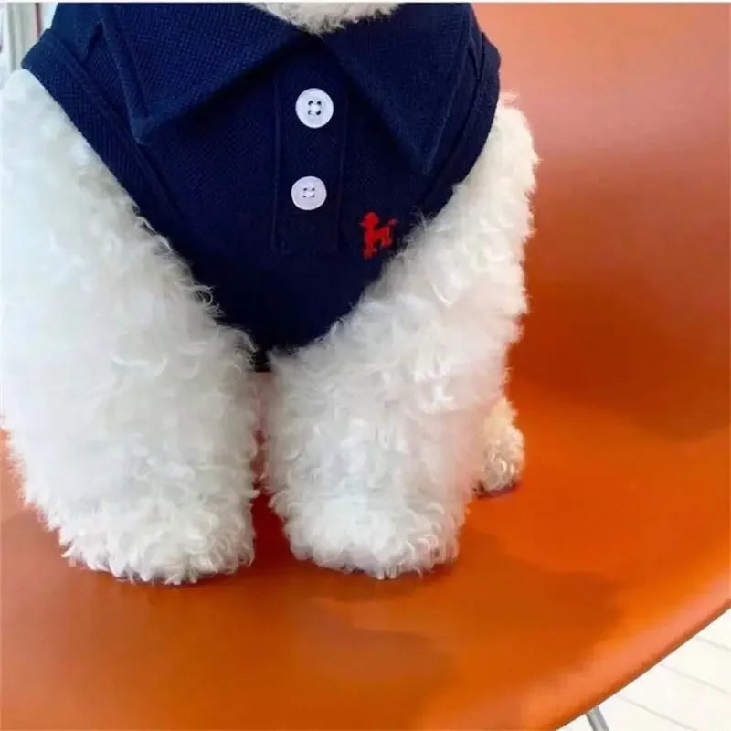 Pet Polo Shirt Embroidered Vest Set For Cats And Dogs