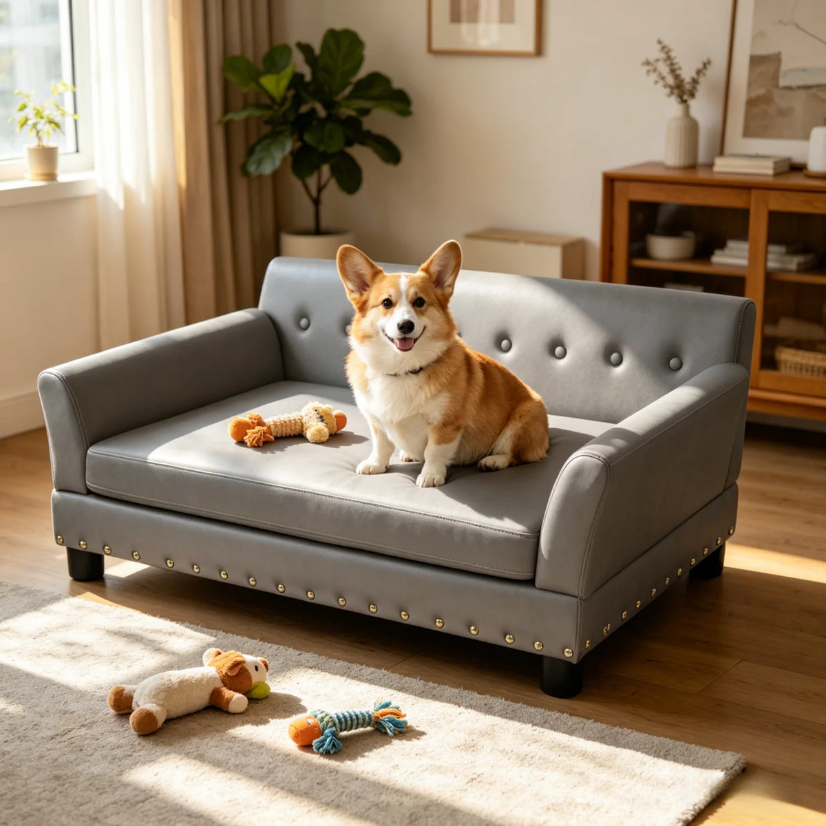 BINGOPAW Elevated Dog Sofa Bed With Removable Cushion