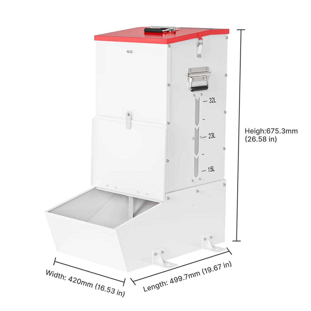 Lockable Automatic Metal Gravity Feeder for Dogs and Farm Animals