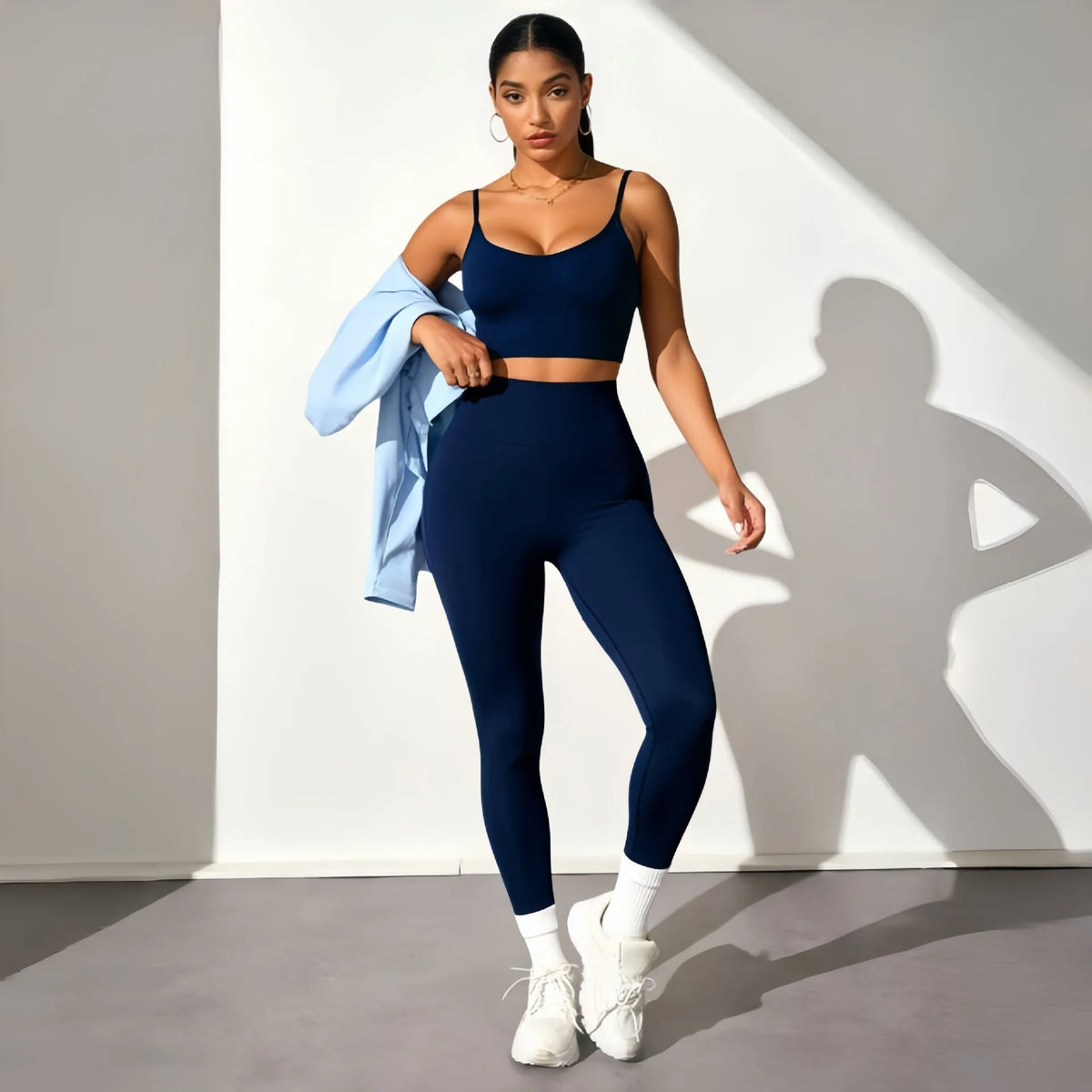 Women's Seamless Yoga Set With Bra Leggings Long Sleeve Top