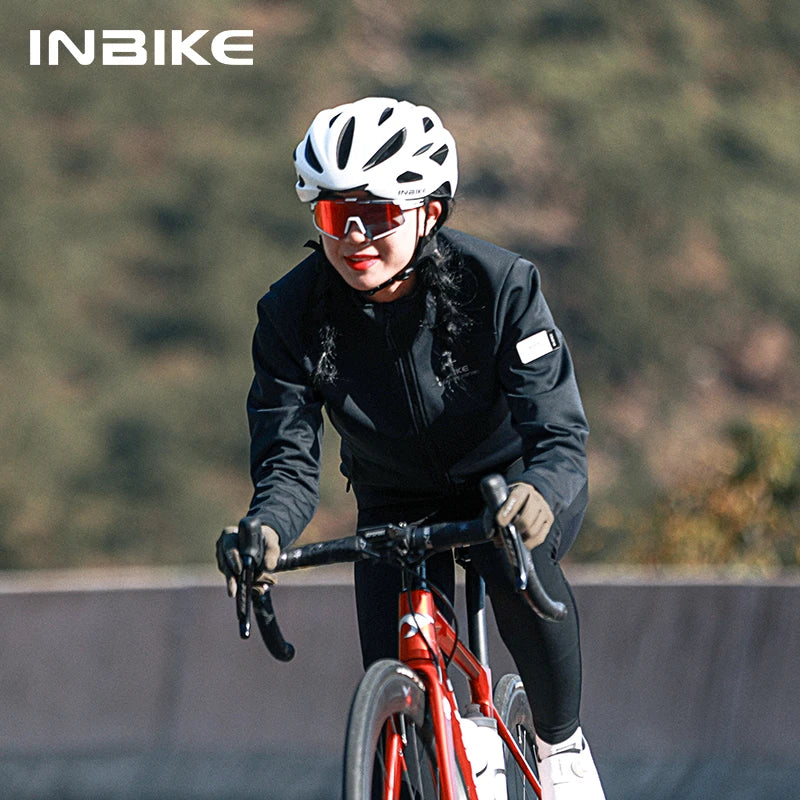 INBIKE Women's Thermal Fleece Cycling Jacket Windproof And Breathable