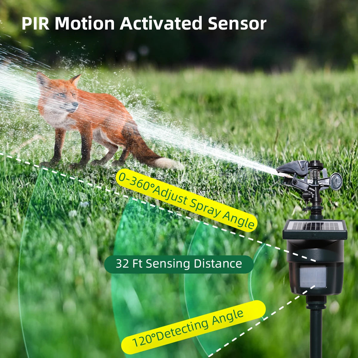 Yardeen Solar Motion Activated Sprinkler With Day And Night Detection