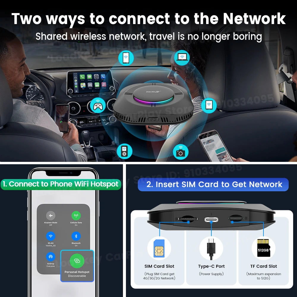 Carlinkit Ai Box Wireless CarPlay Adapter Qualcomm Processor