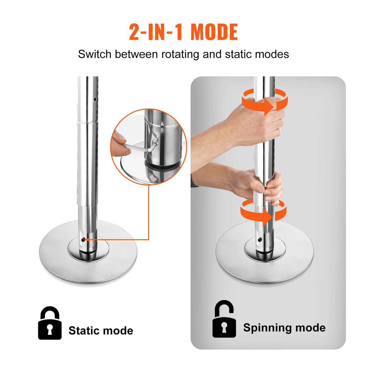 SucceBuy Portable Spinning And Static Dancing Pole Kit