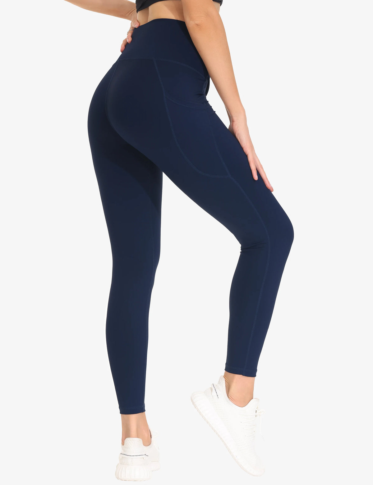 THE GYM PEOPLE Womens Cross Waist Tummy Control Yoga Leggings