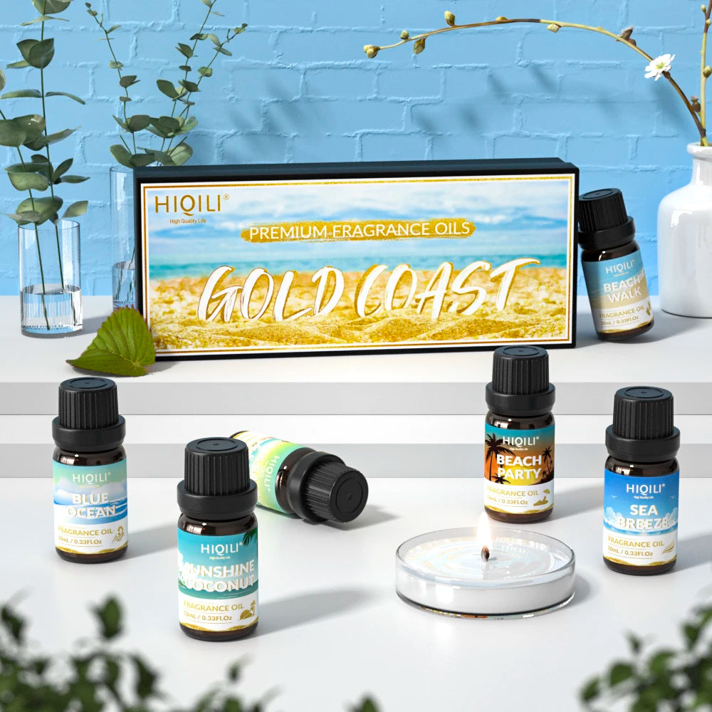 HIQILI Gold Coast Fragrance Oil Set For Aromatherapy Diffusers
