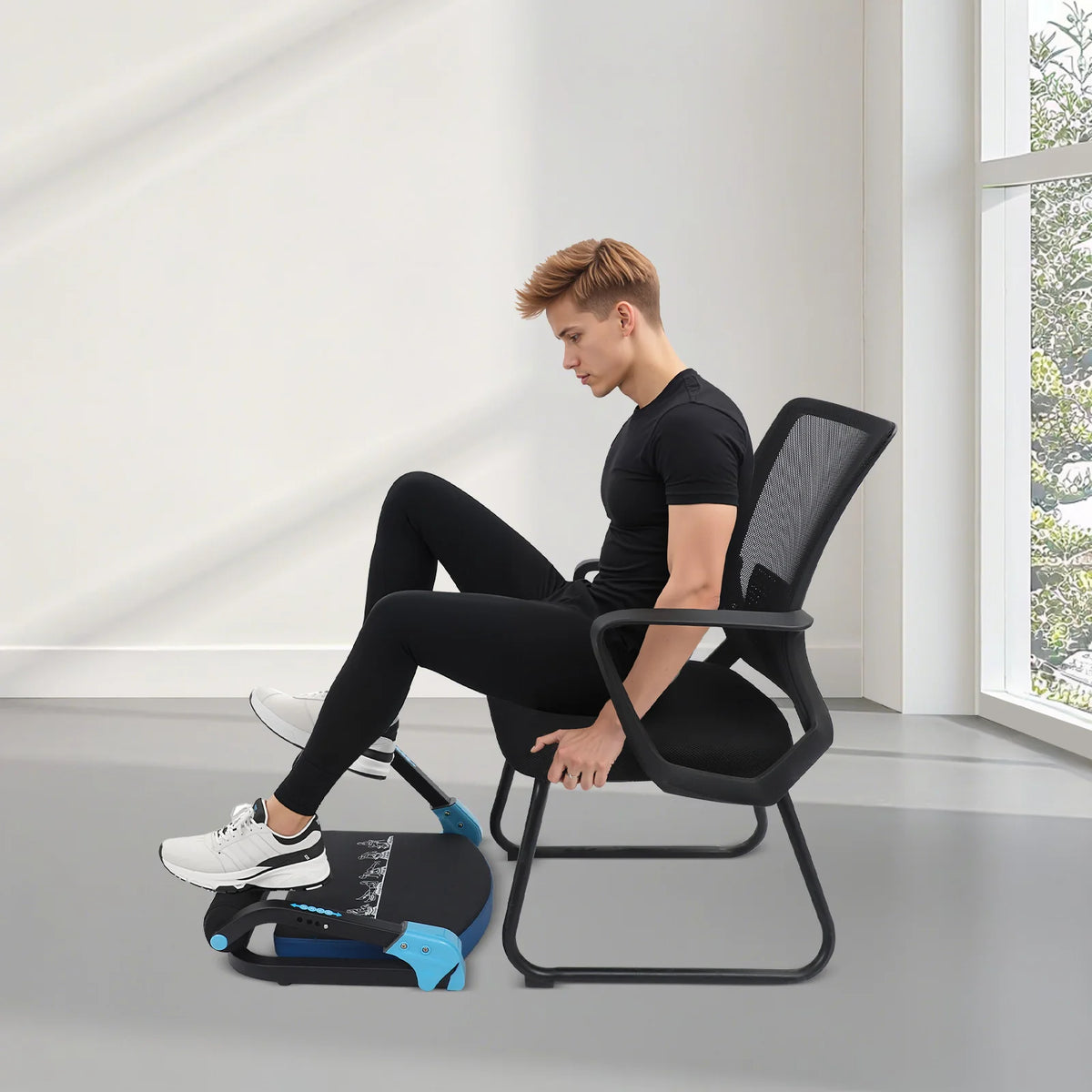 Foldable Abdominal Trainer with Cushioned Pad and Adjustable Resistance