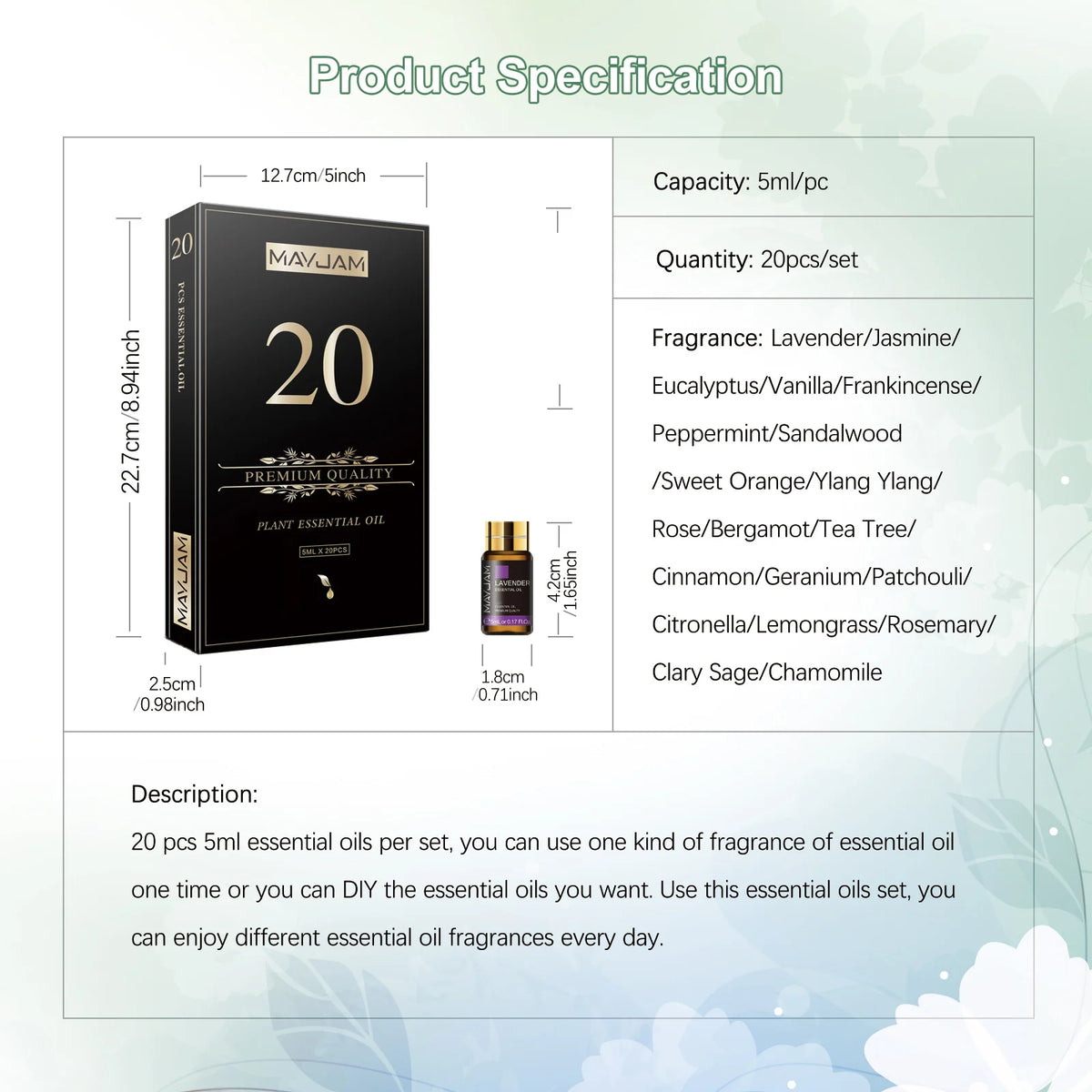 MAYJAM Essential Oils Gift Set For Aromatherapy And Diffusers