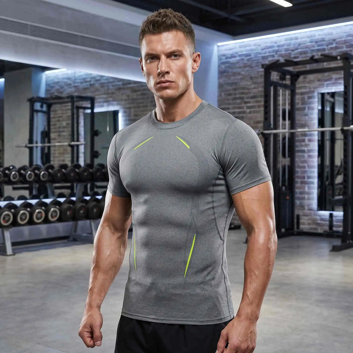 Mens Compression Workout Shirts Quick Dry Athletic Baselayer Training Tops