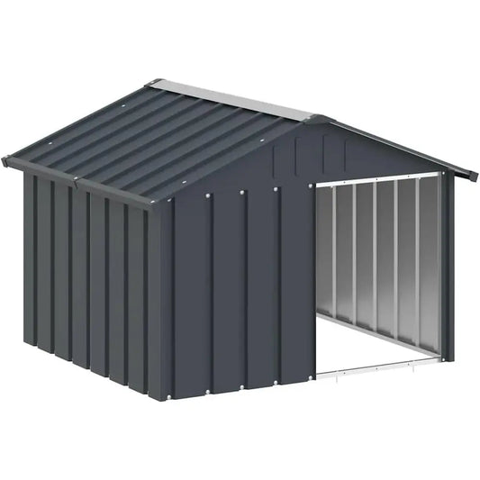 Outdoor Galvanized Steel Dog Kennel With Weatherproof Roof