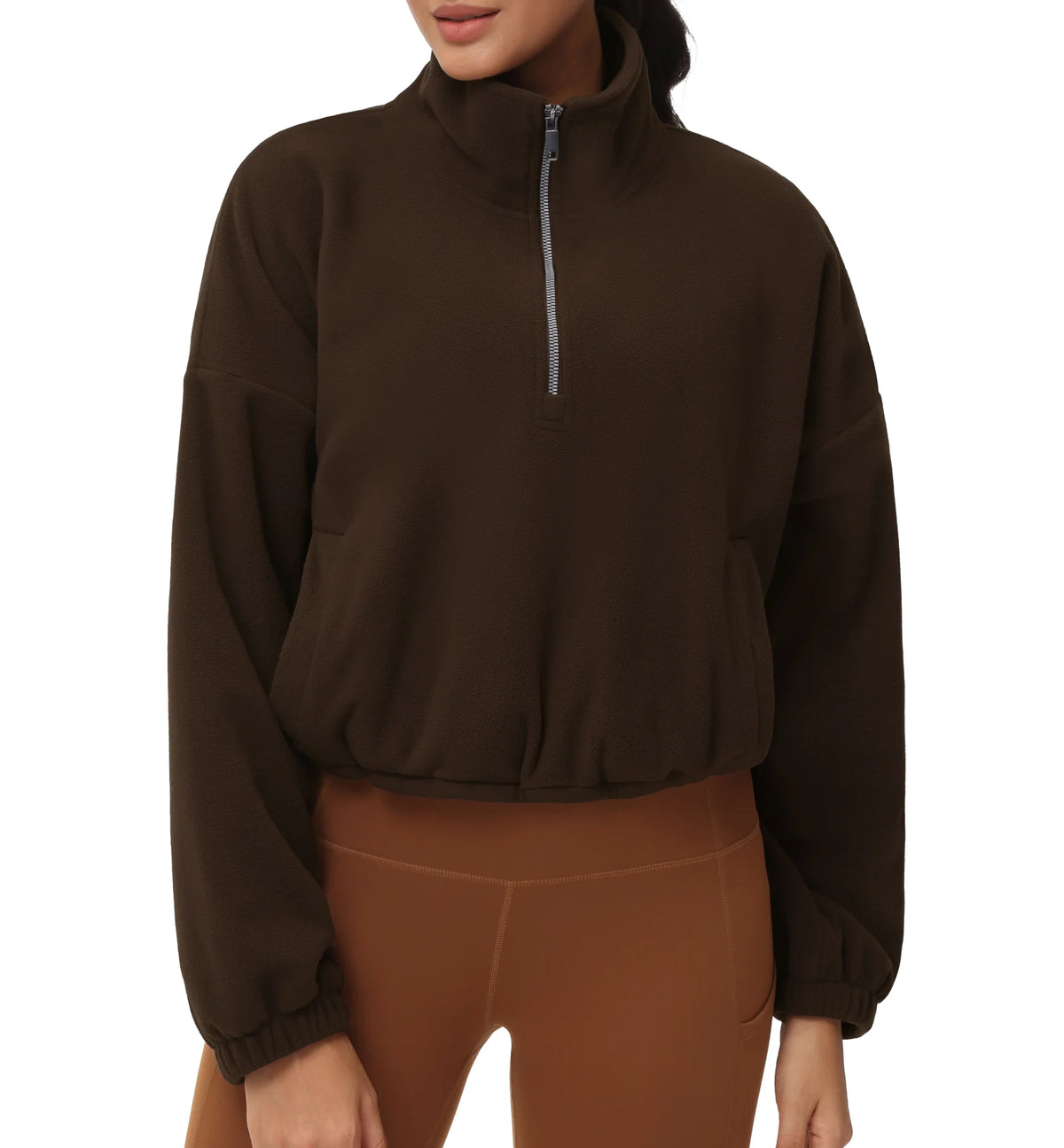 THE GYM PEOPLE Women's Half Zip Fleece Sweatshirt With Pockets