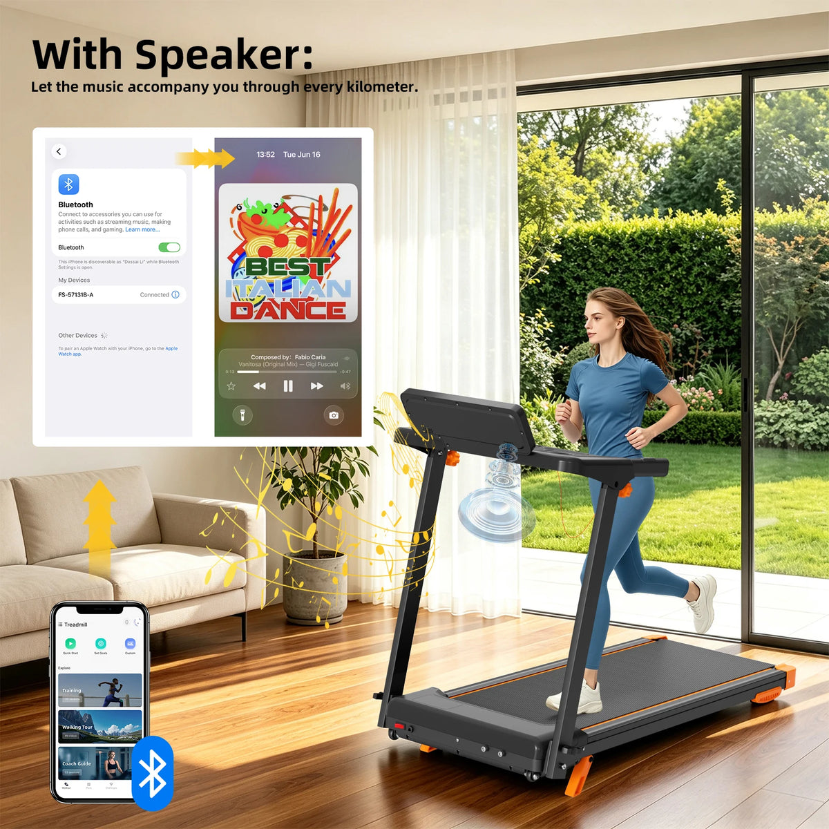 Foldable Walking Pad Treadmill With Adjustable Incline And HIIT Modes