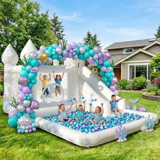 Vancen Spire Top Inflatable Bounce House With Slide Play Zone