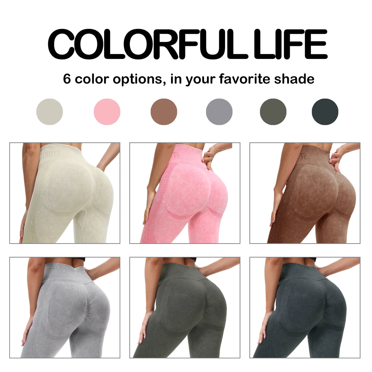 Womens High Waisted Seamless Butt Lifting Yoga Leggings