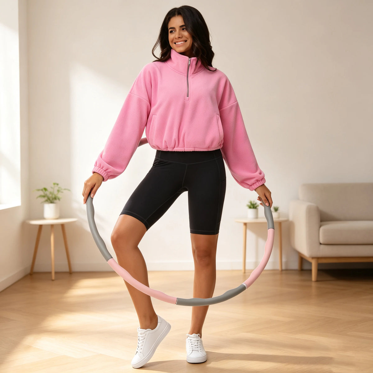 THE GYM PEOPLE Women's Half Zip Fleece Sweatshirt With Pockets