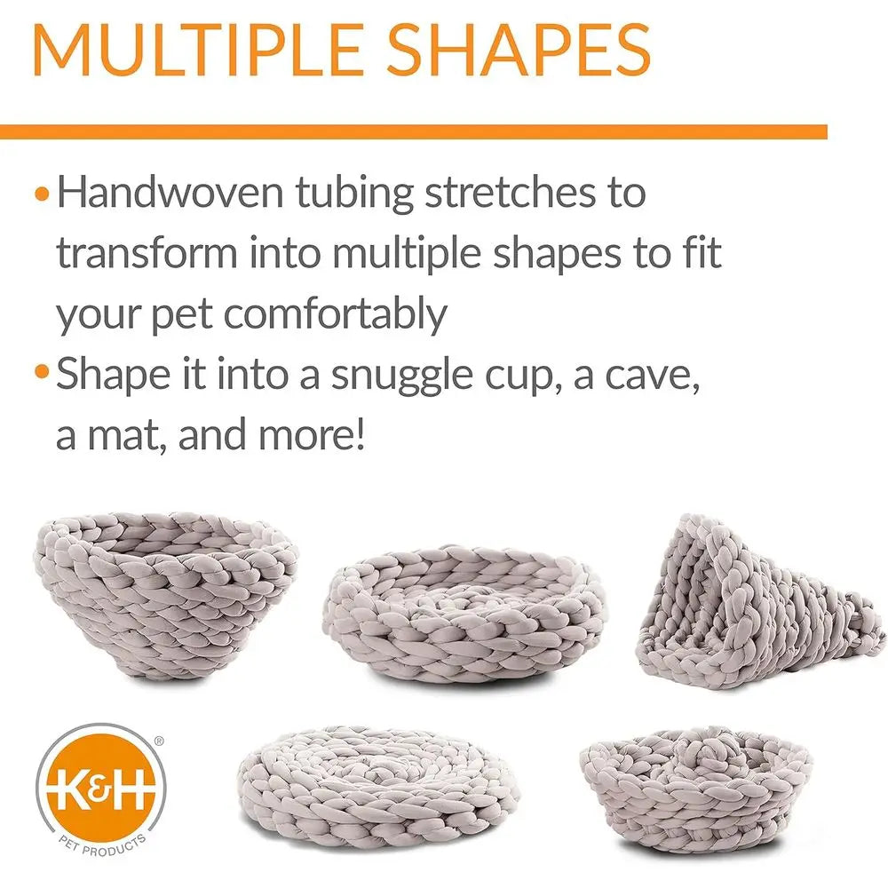 Handwoven Knitted Round Cat Bed For Cozy Indoor Rest
