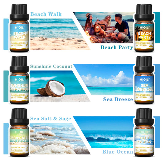 HIQILI Gold Coast Fragrance Oil Set For Aromatherapy Diffusers