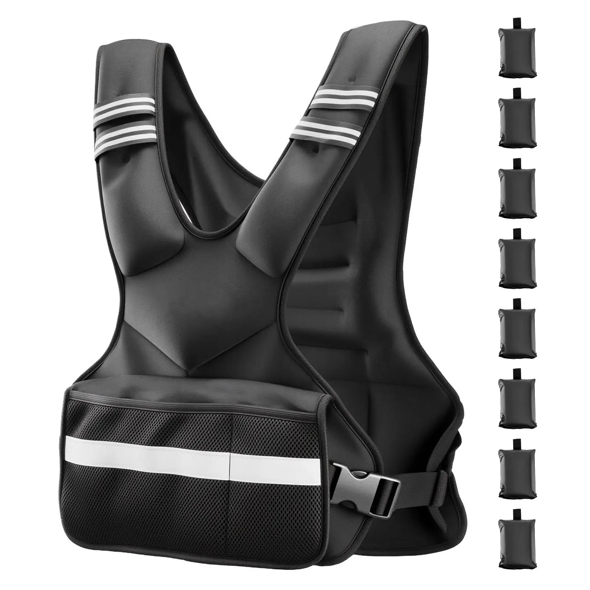 Adjustable Weighted Vest With Removable Packs for Strength Training