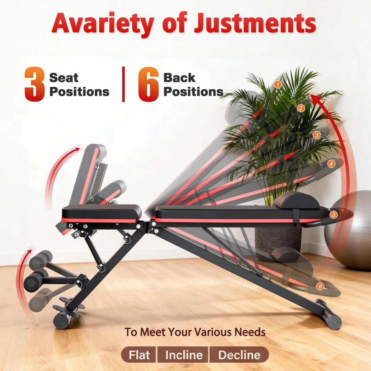 Foldable Multi Functional Dumbbell Bench for Full Body Strength Training