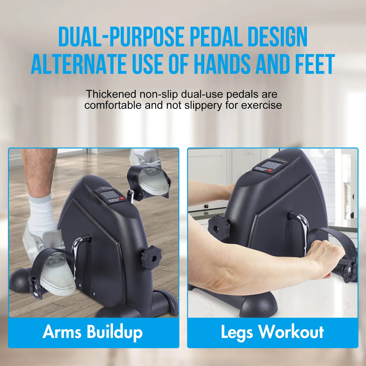 Motorized Under Desk Pedal Exerciser Bike With Digital LCD Display