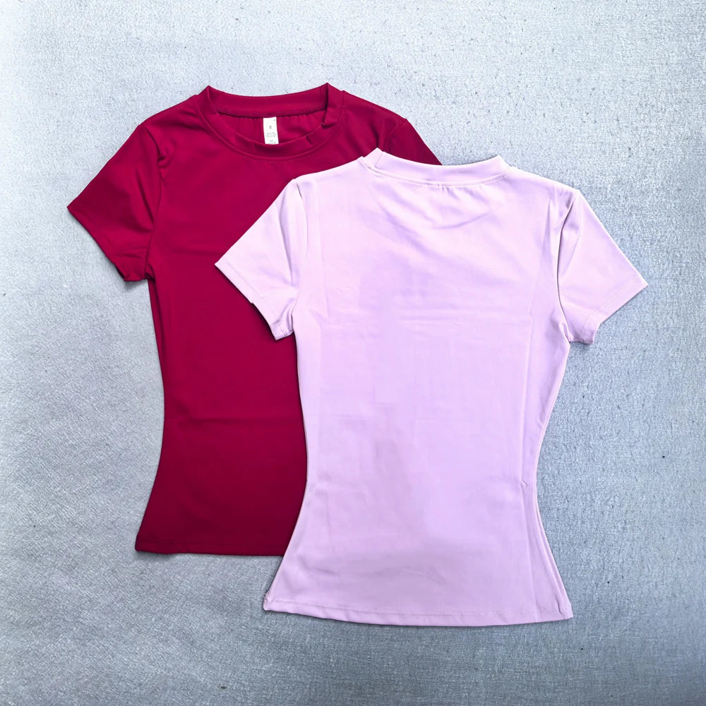 Women's Seamless Short Sleeve Yoga Crop Top for Gym Workouts