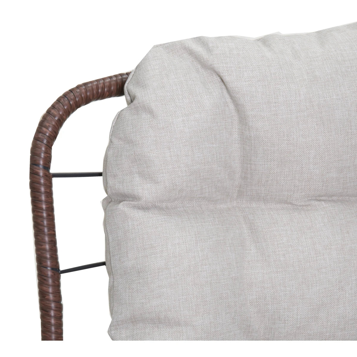 Outdoor Wicker Patio Loveseat Glider Bench With Thick Cushions