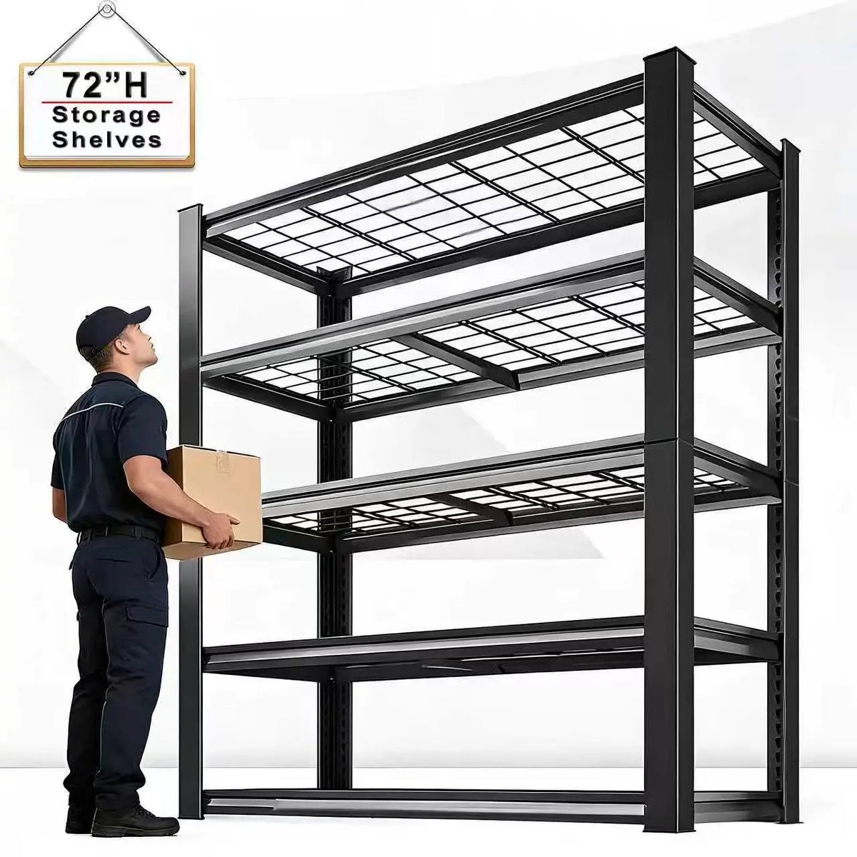 Sarenzoon Commercial Grade Adjustable Double Layer Metal Shelving Rack