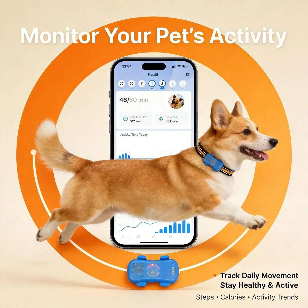 WANWAYTECH 4G GPS Tracker for Dogs and Cats Real-Time Tracking