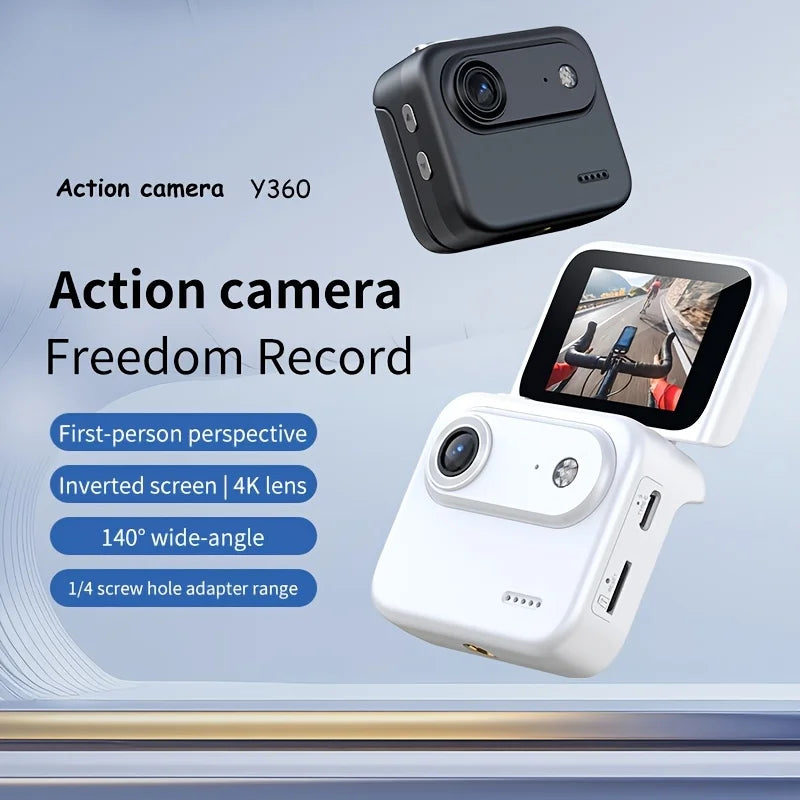 4K Flip Screen Action Camera With Anti Shake For Vlogging