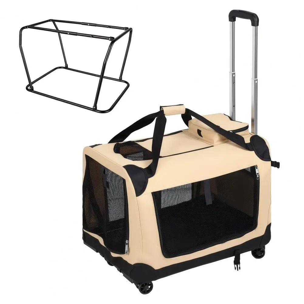 Rolling Cat Carrier With Wheels For Comfortable Pet Travel