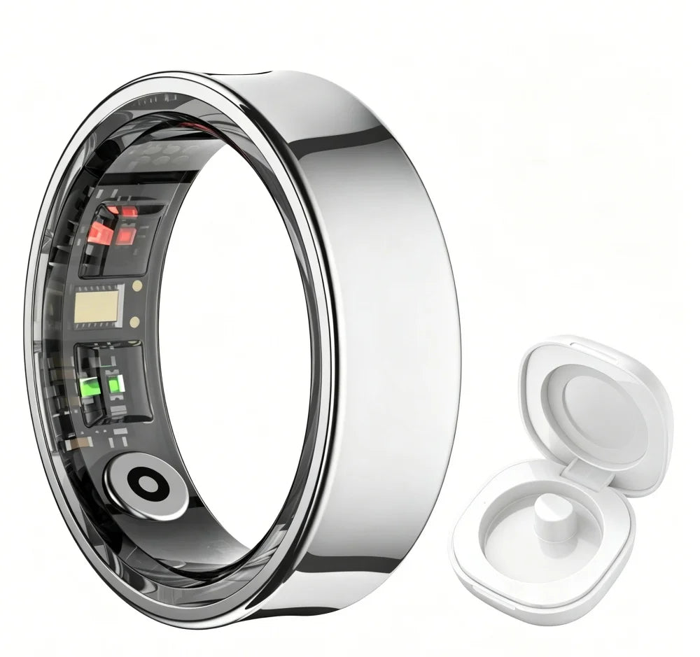 Smart Ring R09 Health Monitor With Activity Tracking Charging Case