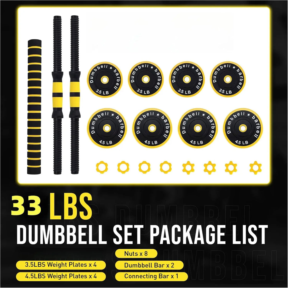 Adjustable Dumbbell and Barbell Set for Strength Training