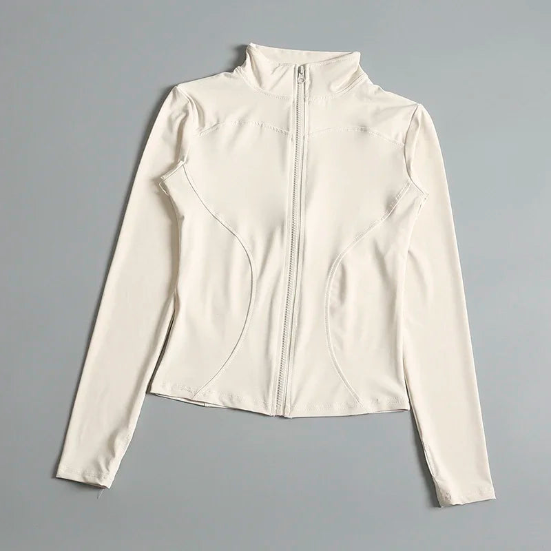 Women's Zip Up Yoga Shirt for Running and Gym Workouts