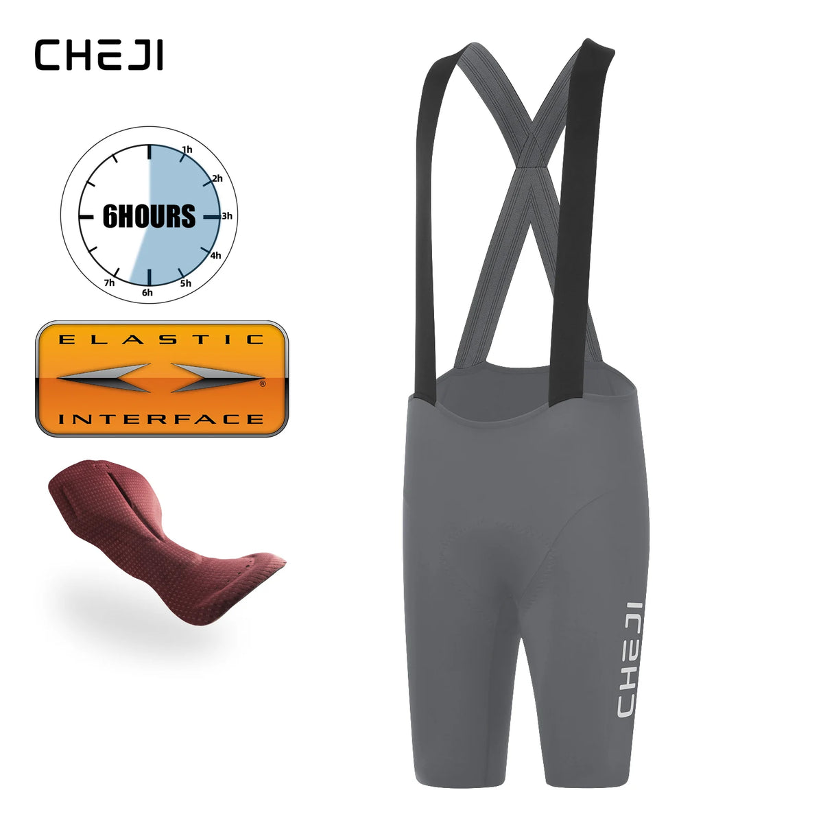 Cheji Men's Cycling Bib Shorts With Breathable Quick Drying Comfort