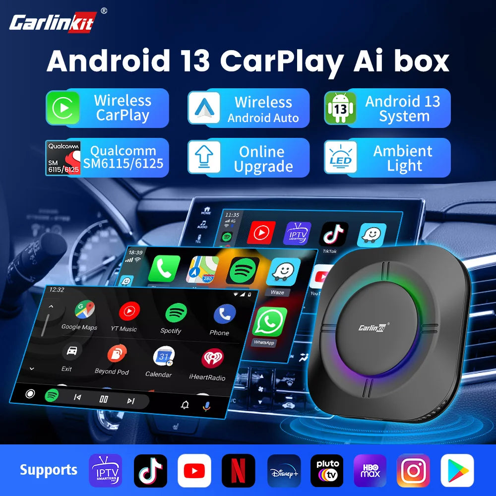 Carlinkit Ai Box Wireless CarPlay Adapter Qualcomm Processor