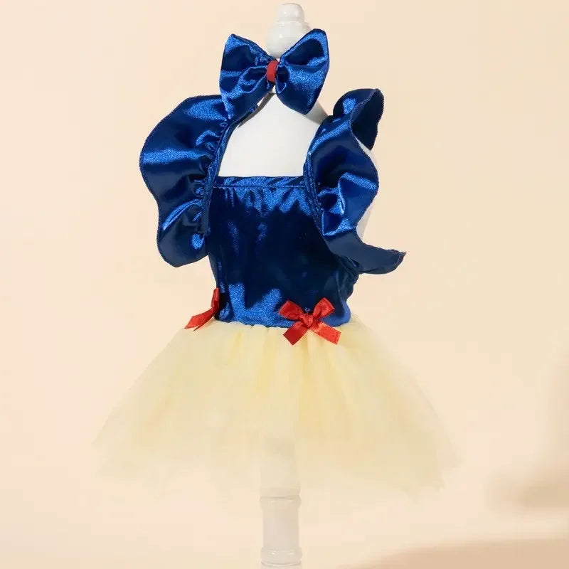 Printed Princess Pet Dress With Bow For Dogs And Cats