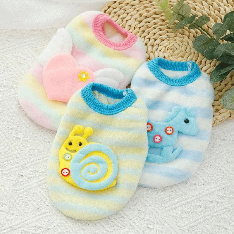 Cute Print Tea Cup Warm Fleece Sweater for Small Dogs