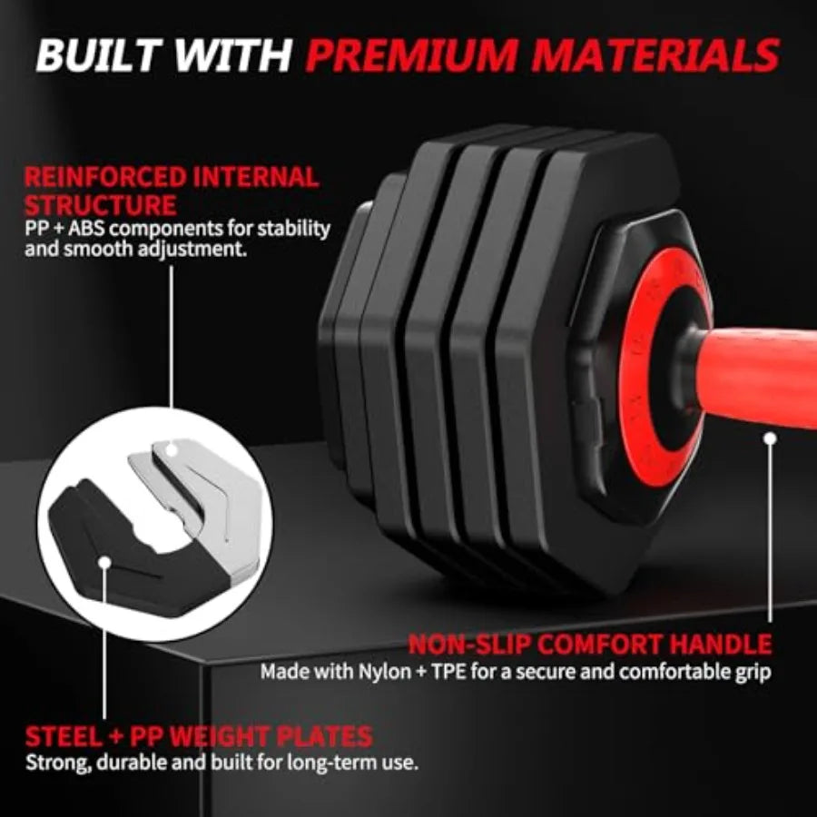 Adjustable Dumbbell Set For Strength Training And Home Gym Workouts