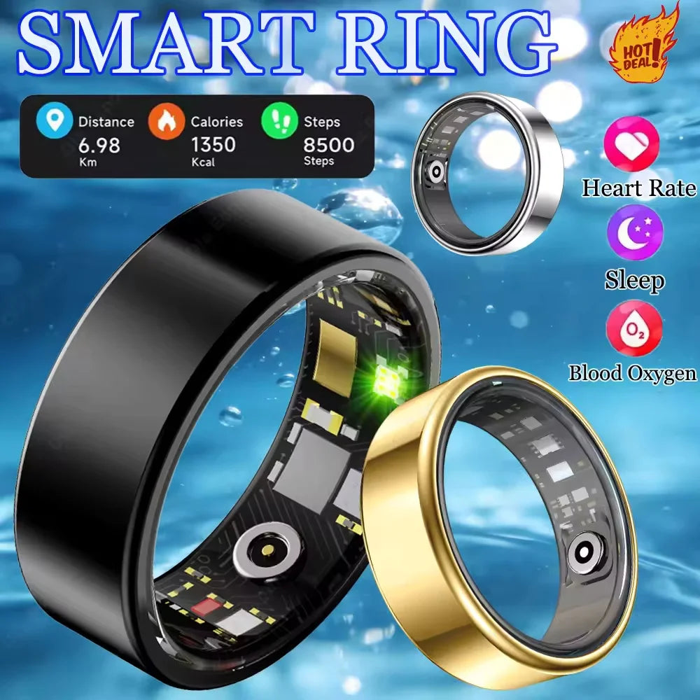 Smart Ring R09 Health Monitor With Activity Tracking Charging Case