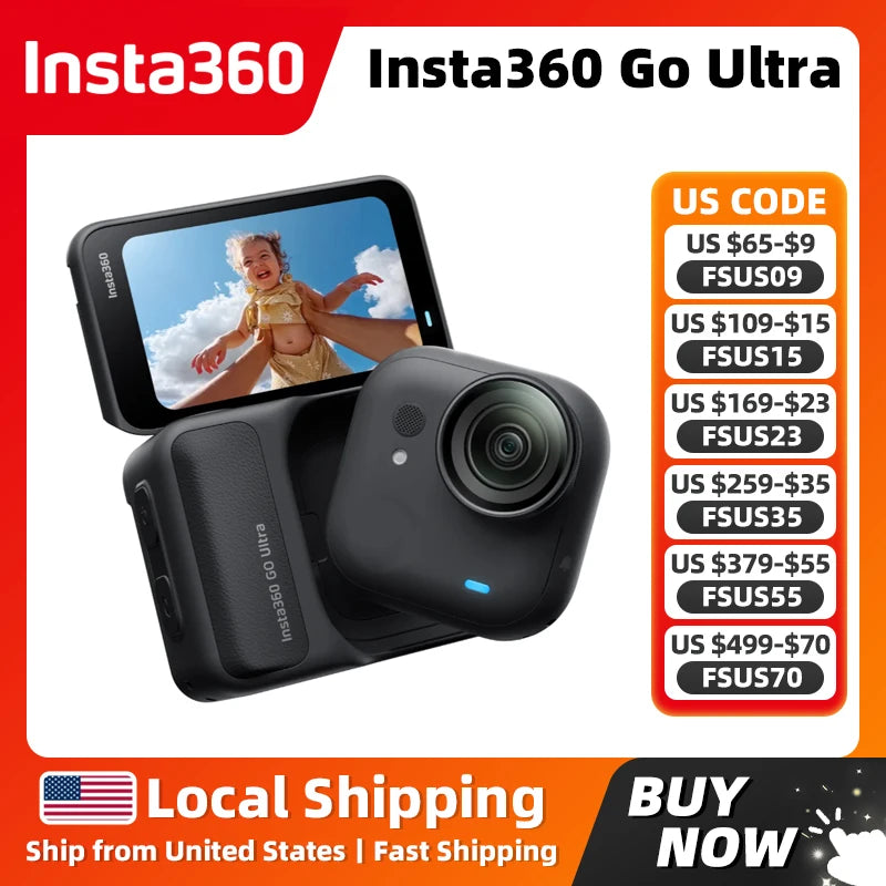 Insta360 GO Ultra 4K60fps AI Pocket Camera for Extended Recording