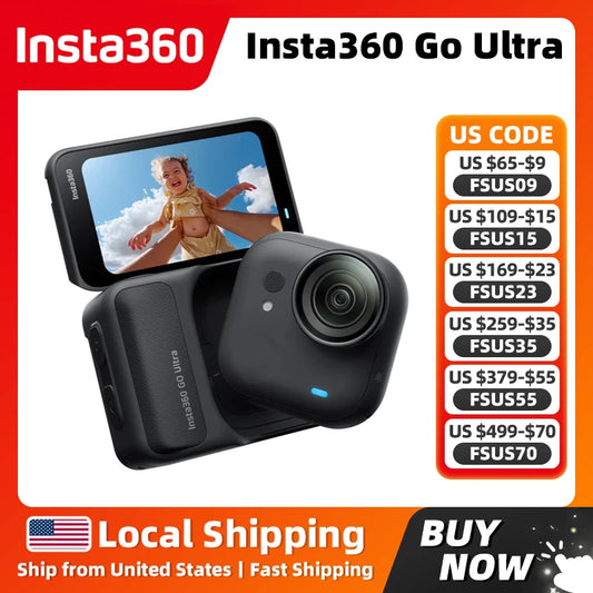 Insta360 GO Ultra 4K60fps AI Pocket Camera for Extended Recording