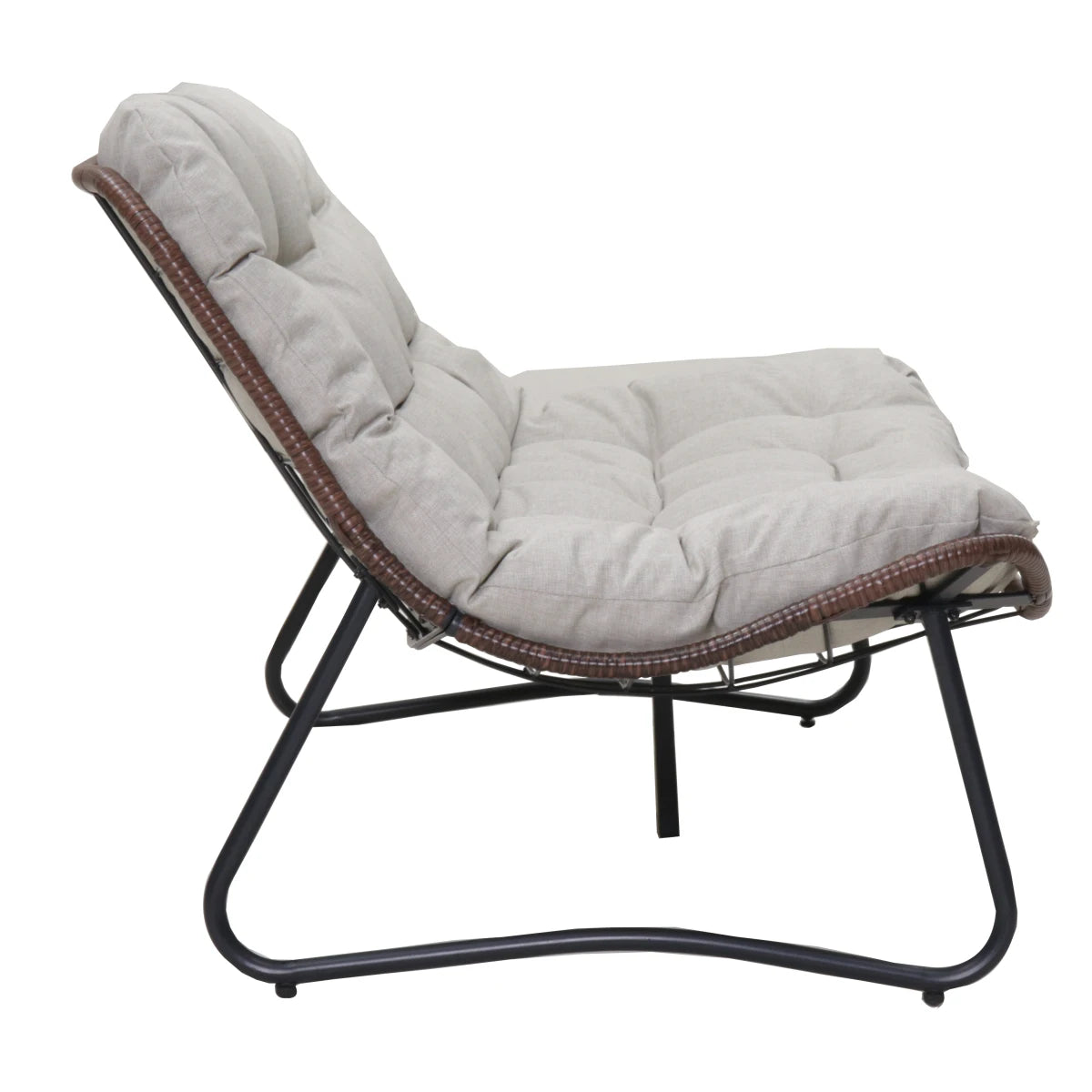 Outdoor Wicker Patio Loveseat Glider Bench With Thick Cushions