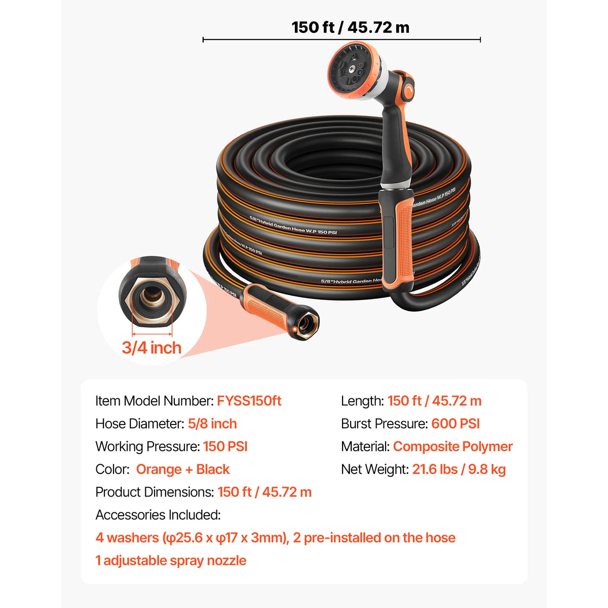 SucceBuy Heavy Duty Flexible Kink Resistant Garden Water Hose