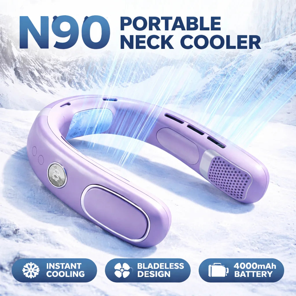 Portable Bladeless Neck Fan With Five Speed Adjustable Cooling