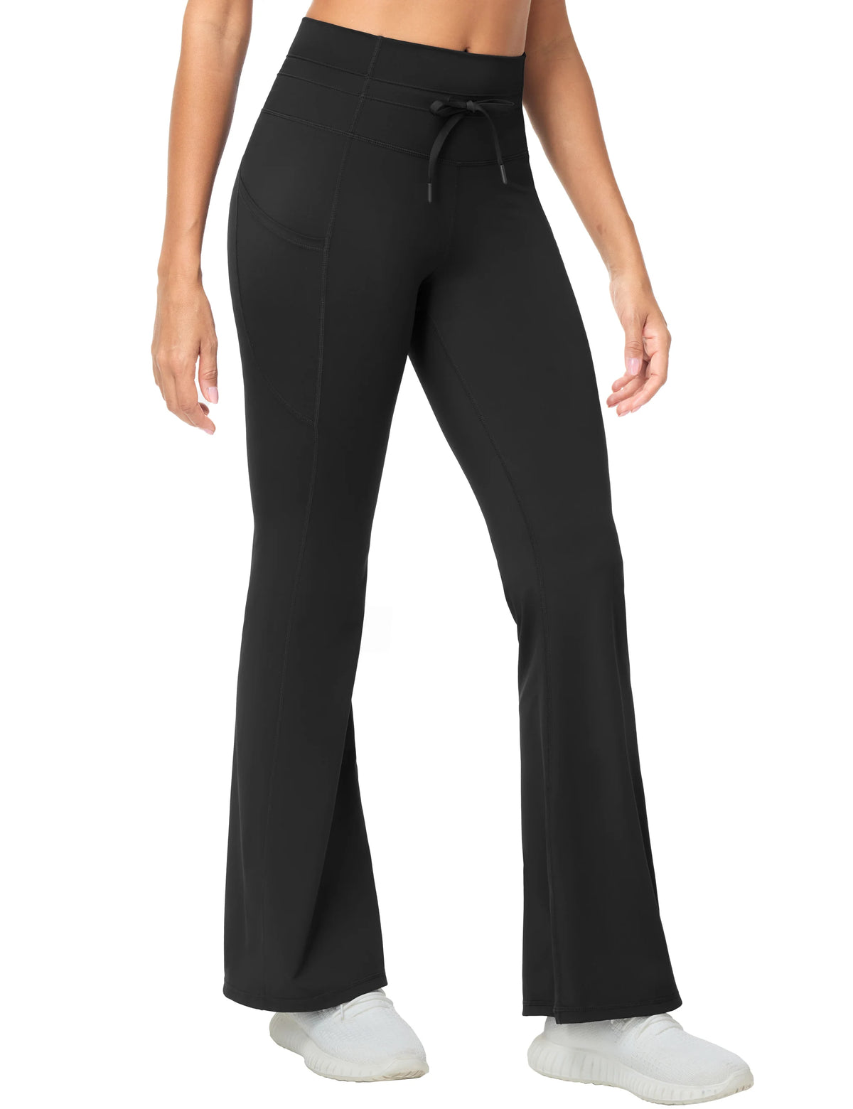 THE GYM PEOPLE Women's Drawstring Flare Yoga Leggings With Pockets