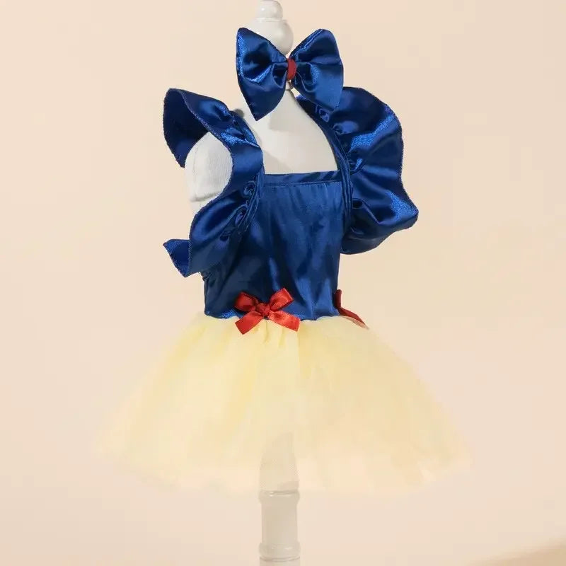 Printed Princess Pet Dress With Bow For Dogs And Cats