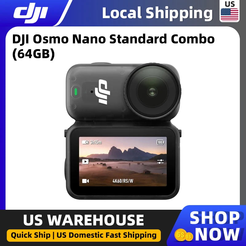 DJI Osmo Nano Wearable Camera Standard Combo Wide FOV 4K